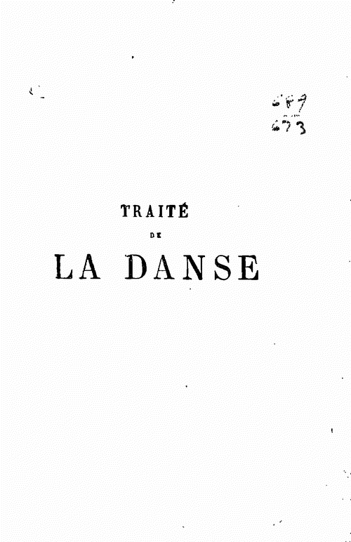 , Traité de la danse, contenant la thé