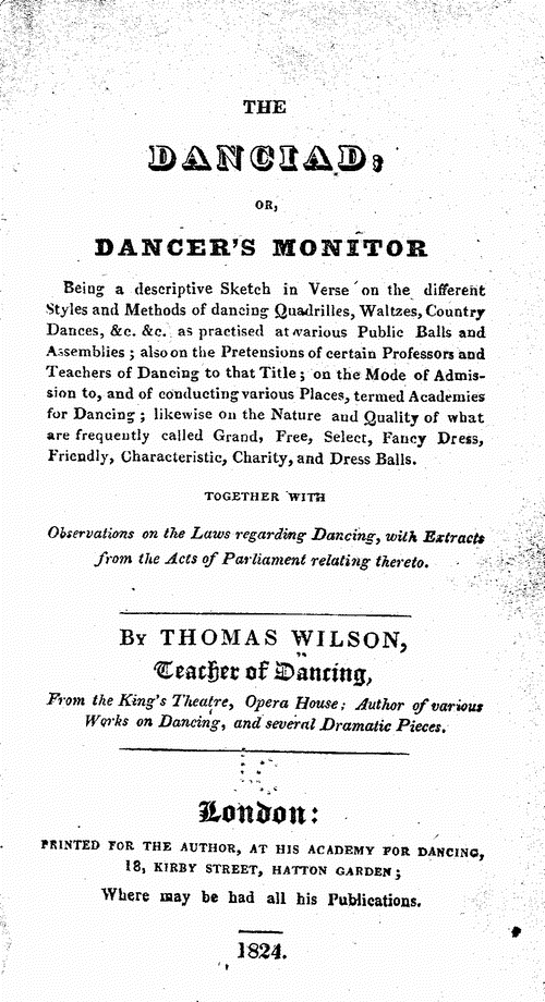 , The danciad; or, Dancer's monitor. Being a de