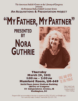 2012 Botkin Lecture Flyer for Nora Guthrie
