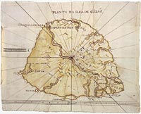Seventeenth-Century Portuguese Manuscript Map of Ceylon (Sri Lanka)