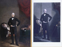 Comparison of William Frye's 1866 portrait Henry Clay and the 1852 lithograph upon which it was based.
