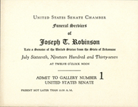 Image: Ticket, 1937 Joseph T. Robinson Funeral (Cat. no. 11.00045.001)