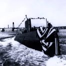 Photo: USS Nautilus (SSN 571) being launched at Groton, Connecticut.  NHHC Photograph Collection, L-File, Ships.