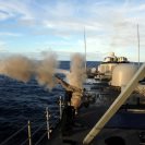 Photo: 100714-N-7200S-329

The Oliver Hazard Perry-class guided missile frigate USS McClusky (FFG 41) fires its 76mm gun while participating in a Rim of the Pacific (RIMPAC) 2010 exercise July 14, 2010. RIMPAC is a biennial, multinational exercise designed to strengthen regional partnerships and improve interoperability. (U.S. Navy photo by Mass Communication Specialist 2nd Class Benjamin Stevens/Released) U.S. Navy
