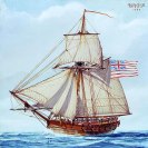 Photo: Continental Sloop Providence (1775-1779).  Painting in oils by W. Nowland Van Powell.
See Photo # 85201-A-KN for a view of this painting in its decorative frame.  Courtesy of the U.S. Navy Art Collection, Washington, D.C. Donation of the Memphis Council, U.S. Navy League, 1976.  NHHC Photograph Collection, NH 85201-KN (color).