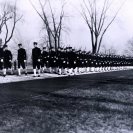 Photo: The Funeral of John Paul Jones, 26 January 1913, photograph by Mrs. C.R. Miller of Baltimore showing midshipmen marching during the ceremony of bearing the body of John Paul Jones to the Naval Academy Chapel.