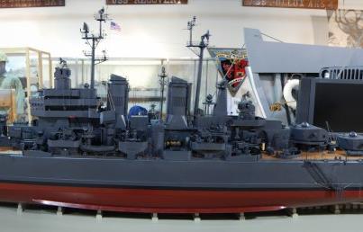 Photo: Model of the cruiser USS WORCESTER (CL 144) ready for final installation in the Cold War Gallery. You can read more about the ship and the model here: http://www.navyhistory.org/2013/01/cruiser-uss-worcester-model-installed-cold-war-gallery/