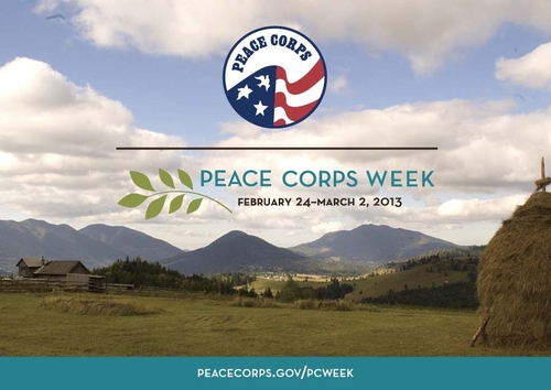 Join the global celebration of Peace Corps service!
Peace Corps Week celebrates how Peace Corps Volunteers make a difference in host countries around the world and in the United States, commemorating the date President John F. Kennedy signed the executive order to establish the Peace Corps—March 1, 1961.
Don&#8217;t miss your chance to support world peace and friendship by furthering the Peace Corps Third Goal of helping promote a better understanding of other peoples on the part of Americans! Learn more @ www.peacecorps.gov/pcweek