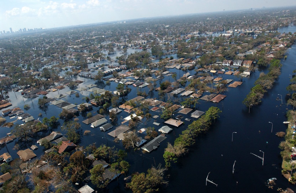 Neighborhoods and roadways throughout the area remain flooded as a result of Hurricane Katrina,” New Orleans, LA, Sept. 8, 2005