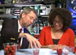 Drs. Eric Green and Carla Easter demonstrate how to extract DNA from strawberries