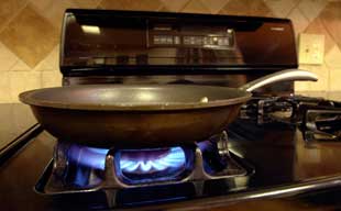 photo of a pan on a stove
