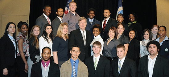 Group of students with Secretary Vilsack
