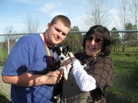 As part of the Forget Me Not Children’s Services program, Jordan and his mentor Lisa work together to teach dogs basic behaviors.