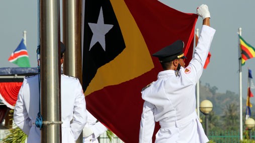 Flag in Timor-Leste, 2012 [U.S. Embassy photo/ Public Domain]