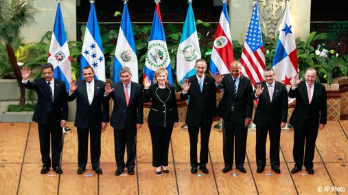 Secretary Clinton, Central American Leaders Pose for a Photo, Guatemala, March 2010. [AP]