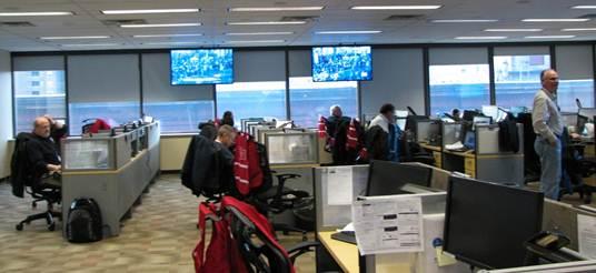  Philadelphia, Pa., Jan. 21, 2013 -- FEMA staff monitor the Presidential Inauguration in the Regional Response Coordination Center. 