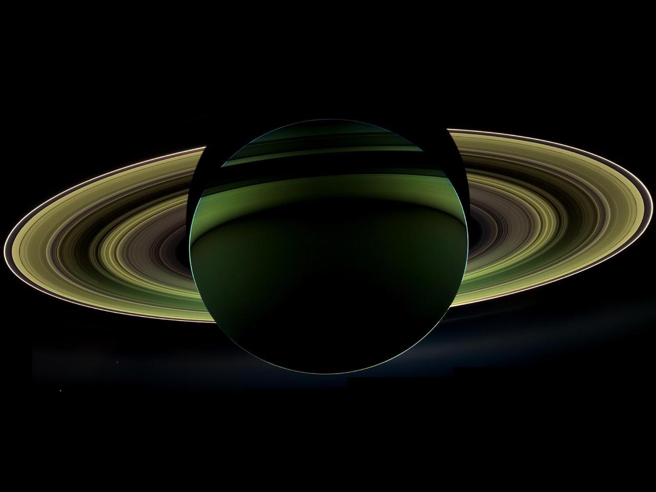 Image description: NASA&#8217;s Cassini spacecraft delivered this view of Saturn while the spacecraft was in the planet&#8217;s shadow. Learn more about this view of Saturn.
Image from NASA/JPL-Caltech/Space Science Institute