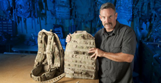 Rich Landry of the Load Carriage Prototype Lab, Product Manager Soldier Clothing and Individual Equipment, at Natick Soldier Systems Center, hopes that the Modular Backpack Panel, or MBP, will help Soldiers carry unwieldy loads such as ammunition, electronics or medical gear. (U.S. Army photo by David Kamm, NSRDEC)