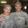 Now-former Staff Sgt. Clinton L. Romesha and his best friend, now-1st Lt. Brad Larson pose for a photo in Afghanistan in 2009. The two men were so close that they could be several hundred feet away in battle, and each would intuitively know the other's next move. The two leaned on each other and other Soldiers in Bravo Troop, 3rd Squadron, 61st Cavalry Regiment, 4th Brigade Combat Team, 4th Infantry Division after eight of their own were killed in a massive enemy assault on Combat Outpost Keating, Oct 3, 2009. Larson was awarded a Silver Star for his actions that day, and for his heroism, Romesha will receive the Medal of Honor in a Feb. 11, 2013 White House ceremony. (Photo courtesy of Clinton L. Romesha)