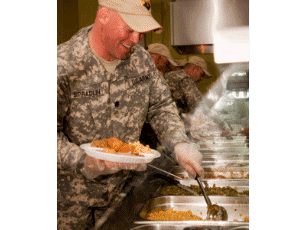 Photo, service members utilizing DLA Troop Support supplies