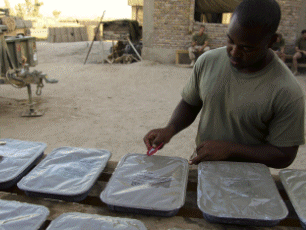 Photo, service members utilizing DLA Troop Support supplies