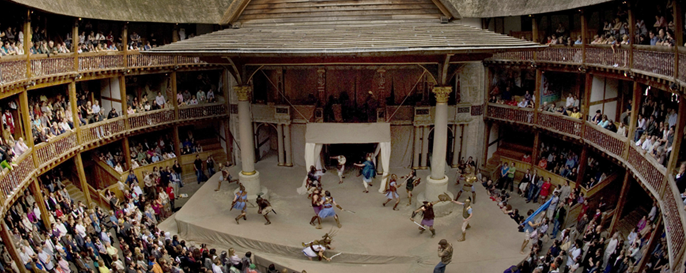 A play performed at Shakespeare's Globe Theater in London