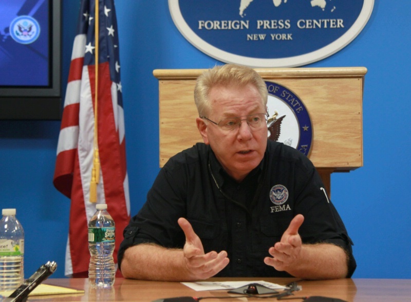 Date: 01/29/2013 Location: New York, NY Description: Michael Byrne, FEMA Federal Coordinating Officer, briefs at the New York Foreign Press Center on Hurrican Sandy Recovery in New York. - State Dept Image