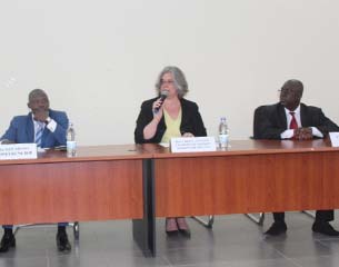 “Deputy Chief of Mission Cheryl Sim speaks on February 13, 2013 in Abidjan at the first human rights conference sponsored by the Ivoirian League of Human Rights.”