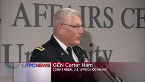 AFRICOM Commander Gen. Carter Ham, speaking at Howard University in Washington, DC, spoke about the importance of building partnerships with African countries.