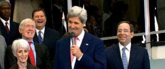 Secretary of State John F. Kerry arrives at the State Department, February 4, 2013.