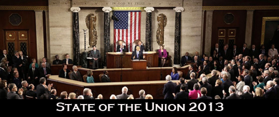President Obama stands and delivers the annual State of the Union address to both houses of Congress.