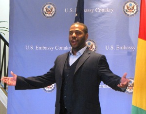 Baritone Sidney Outlaw holds the audience in suspense (Embassy image)