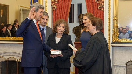 On February 1, 2013, at 4:04 p.m. EST, John Forbes Kerry was sworn in as the 68th Secretary of State of the United States