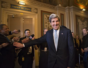 John Kerry after just being confirmed as Secretary of State