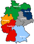 Map of Consular Districts in Germany