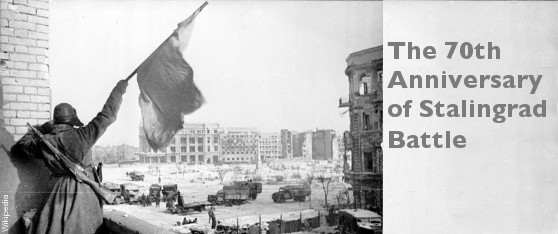Red Banner over the central plaza of Stalingrad in 1943.Source Wikipedia 