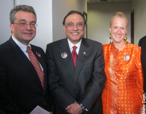 Ambassador David Killion, Pakistani President Asif Ali Zardari and Kristin Eager Killion (State Dept) 