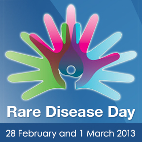 Graphic of hands showing Rare Disease Day 2013