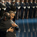 <p>President Barack Obama embraces Secretary of Defense Leon E. Panetta during the Armed Forces Farewell Tribute to Panetta Feb. 8, 2013, at Joint Base Myer-Henderson Hall, Va. Panetta was scheduled to retire after serving as the 23rd secretary of defense. (DoD photo by Erin A. Kirk-Cuomo/Released)</p>