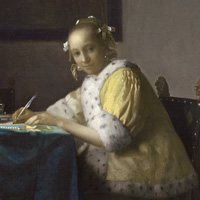 Image: Johannes Vermeer A Lady Writing, c. 1665 Gift of Harry Waldron Havemeyer and Horace Havemeyer, Jr., in memory of their father, Horace Havemeyer 1962.10.1 