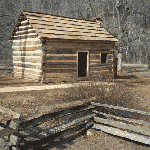 Restored cabin at Knob Creek