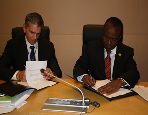(Left to Right)Mr. Earl Gast, USAID Asst. Administrator for Africa, H.E. Erastus Mwencha, AU Deputy Chair
