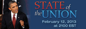 Discurso del Estado de la Unión, Martes 12 de febrero a las 21:00 EST (10:00 p.m. hora local) - en inglés