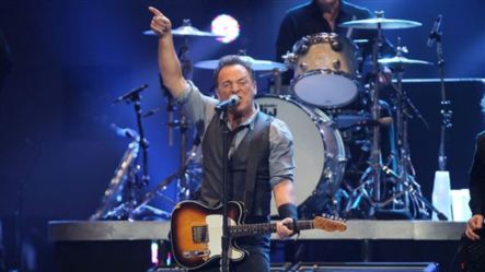 Bruce Springsteen performing at the 12-12-12 Concert for Sandy Relief at Madison Square Garden 