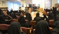 U.S. Public Affairs Officer David Gainer leads a discussion with students from Vaniyambadi Islamiah Girls Higher Secondary School on December 5, 2012. (State Dept.)