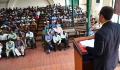 PAO David Gainer addresses students of Presidency College. (State Dept.)