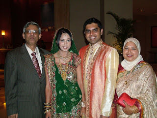 Nashmeen with her parents and husband Faraz
