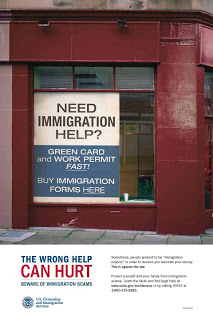 Poster: The Wrong Help Can Hurt – Beware of Immigration Scams.