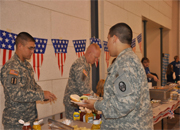 Soldiers and their families enjoyed a meal together Sunday at the West Virginia National Guard Armory