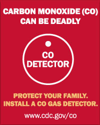 Graphic: Carbon Monoxide (CO) can be deadly. Protect you family. Install a CO gas detector.
